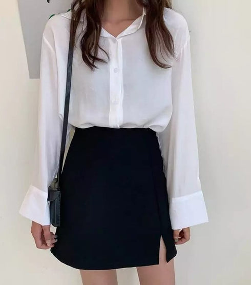 Split Elegant Casual Slim Fitted Skirt